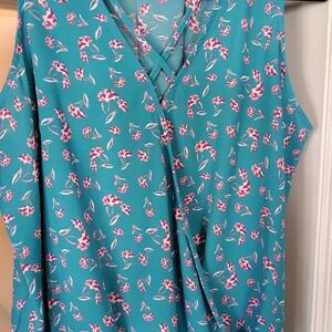 Grayson Threads Teal Floral Top